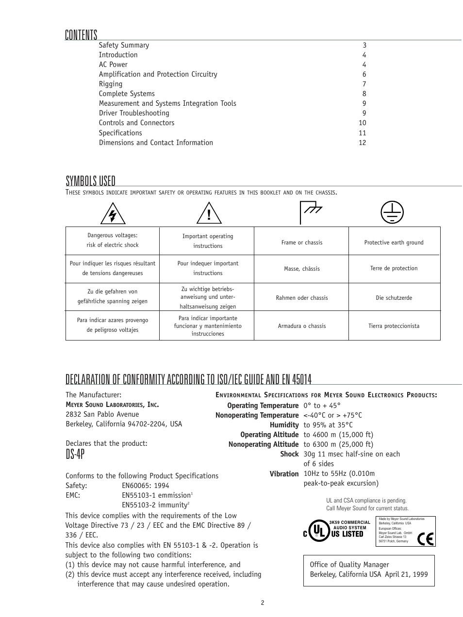 Meyer Sound DS-4P User Manual | Page 2 / 12