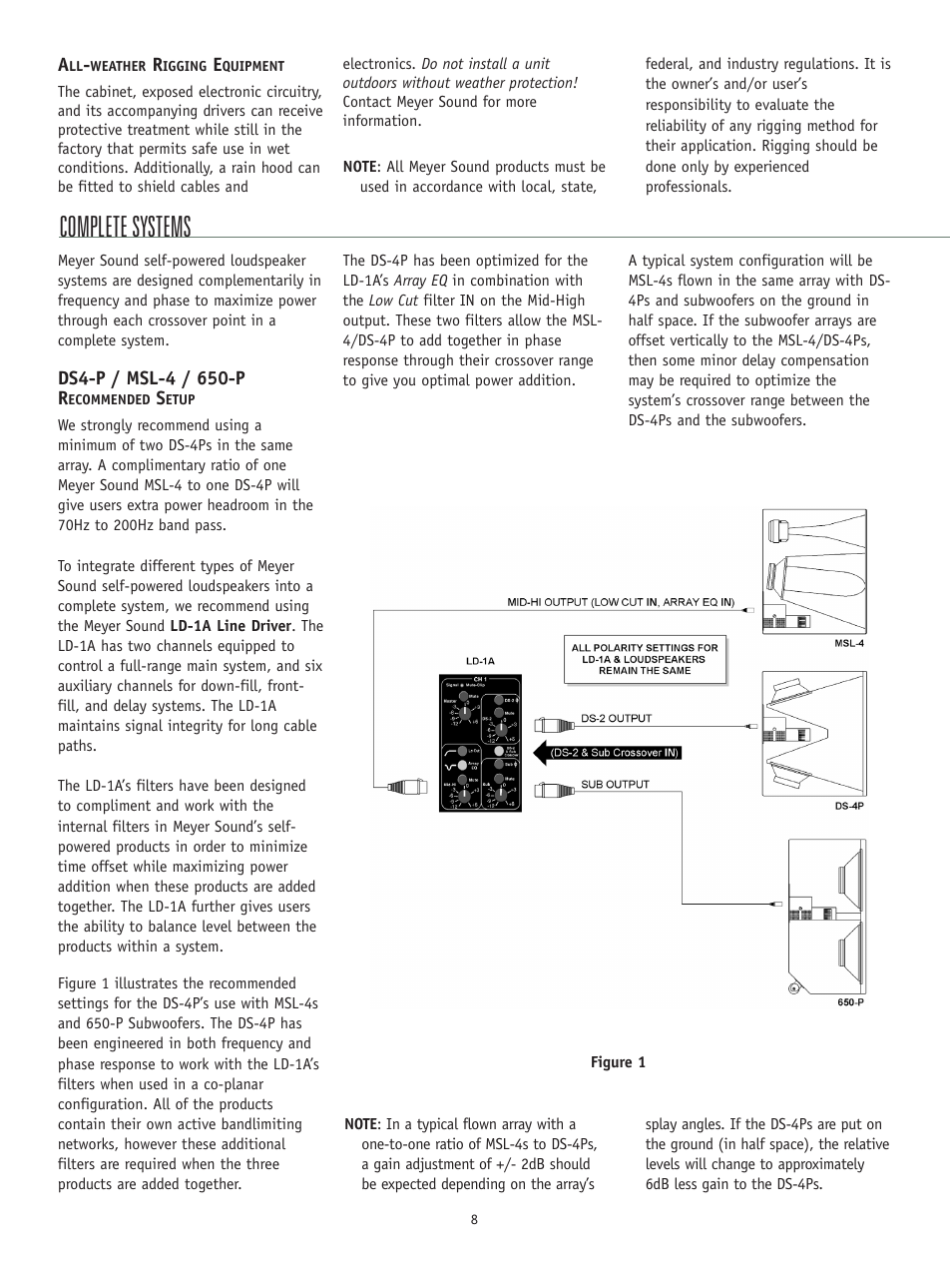 Complete systems | Meyer Sound DS-4P User Manual | Page 8 / 12