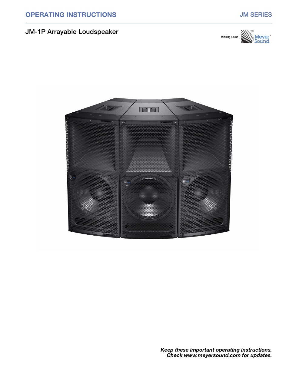 Meyer Sound JM-1P User Manual | 44 pages