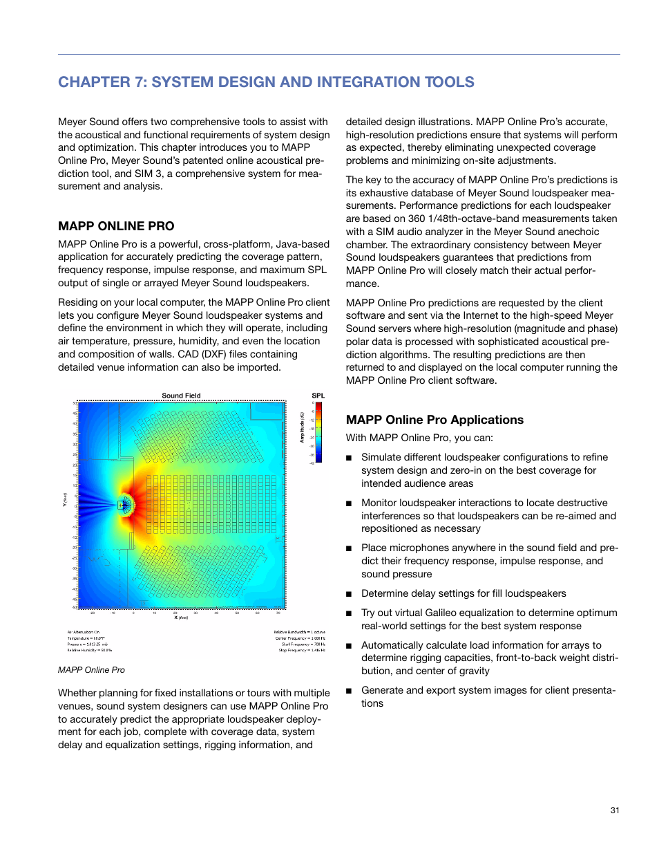 Chapter 7: system design and integration tools, Mapp online pro, Mapp online pro applications | Meyer Sound JM-1P User Manual | Page 31 / 44
