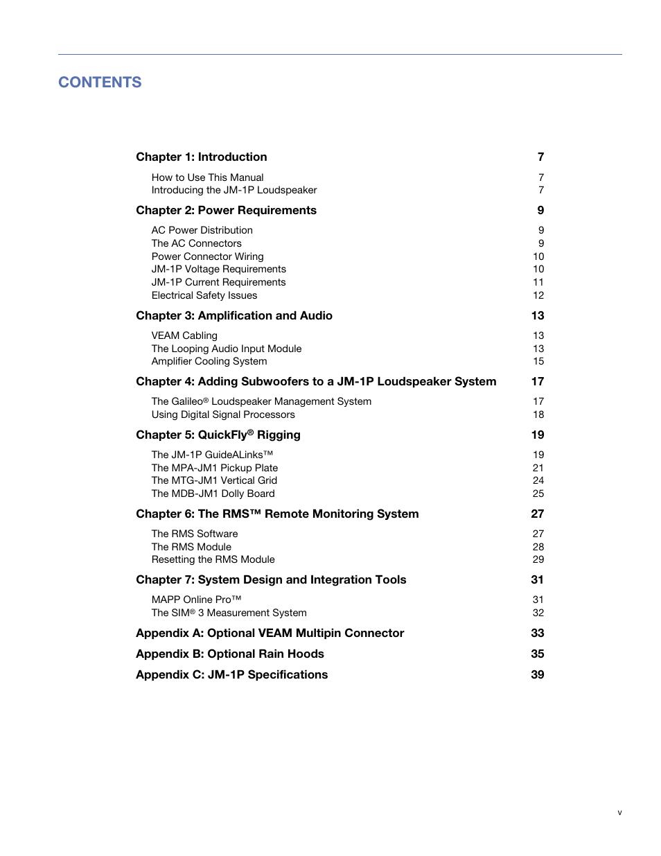 Meyer Sound JM-1P User Manual | Page 5 / 44