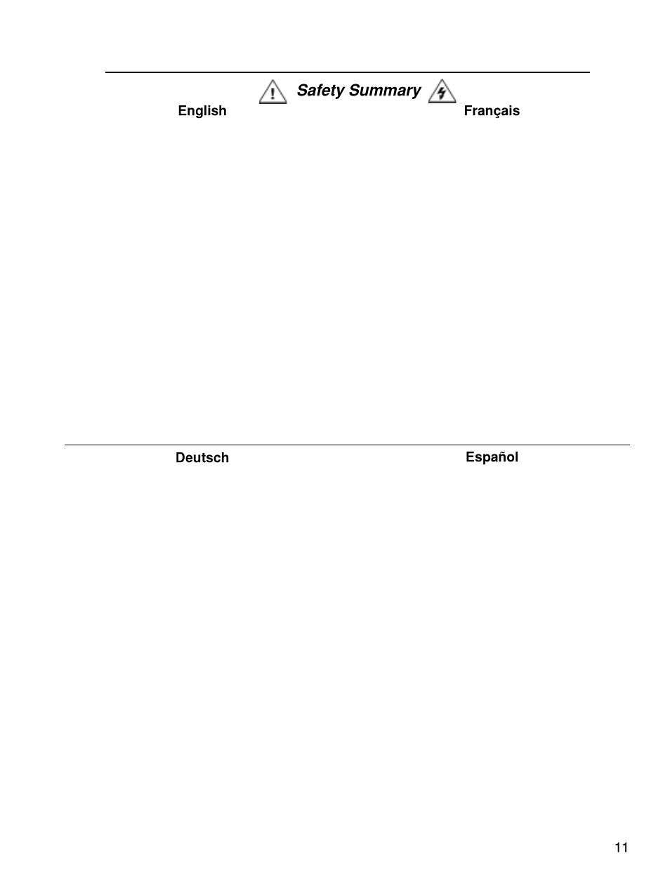 Safety summary, English français deutsch español | Meyer Sound 650-P User Manual | Page 11 / 16
