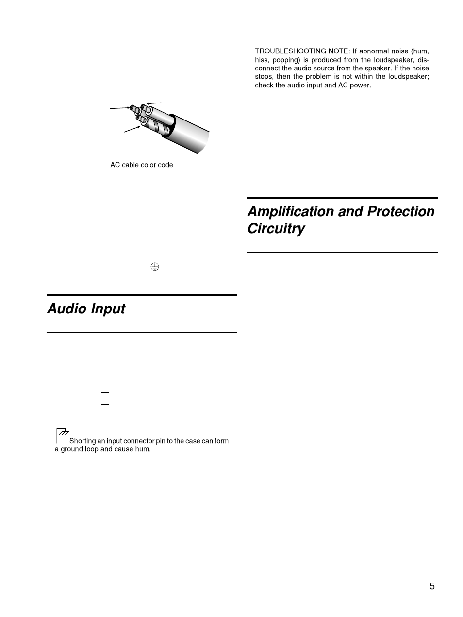 Audio input, Amplification and protection circuitry, Power connector wiring conventions | Trupower™ limiting system | Meyer Sound 650-P User Manual | Page 5 / 16