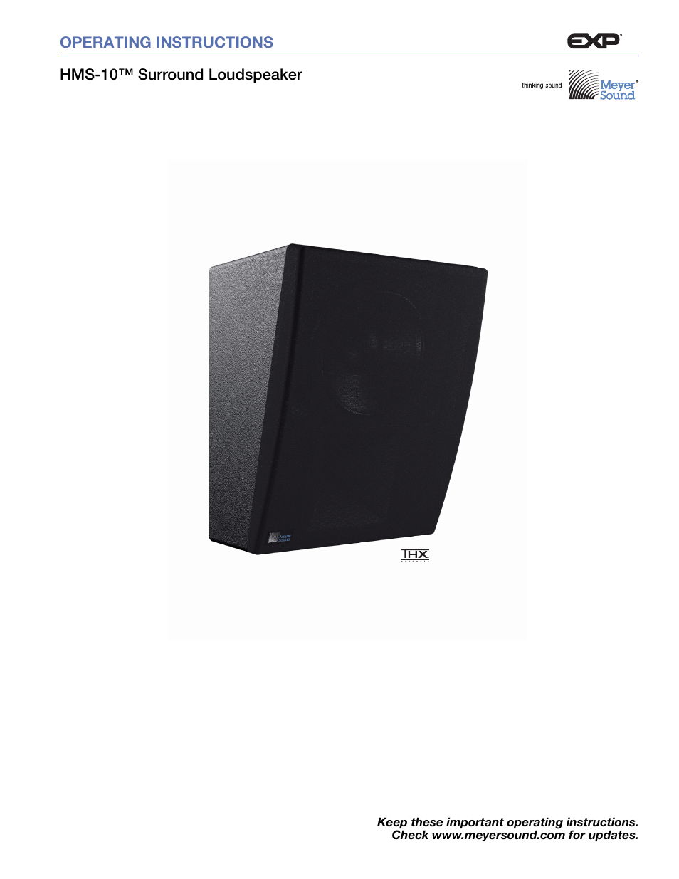 Meyer Sound HMS-10TM User Manual | 28 pages
