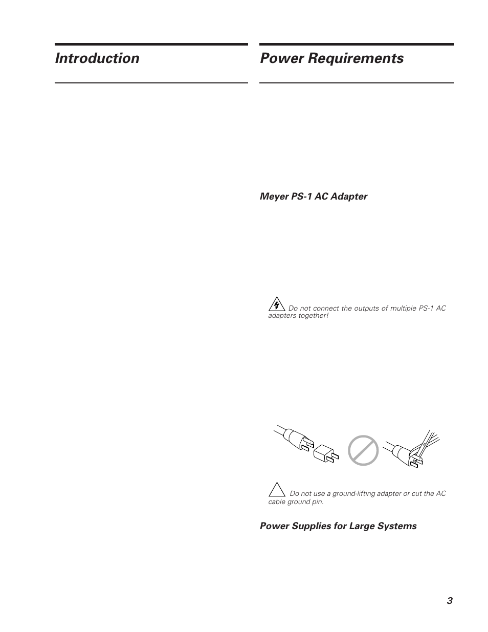 Introduction, Power requirements | Meyer Sound Self-Powered Loudspeaker HM-1 User Manual | Page 3 / 9