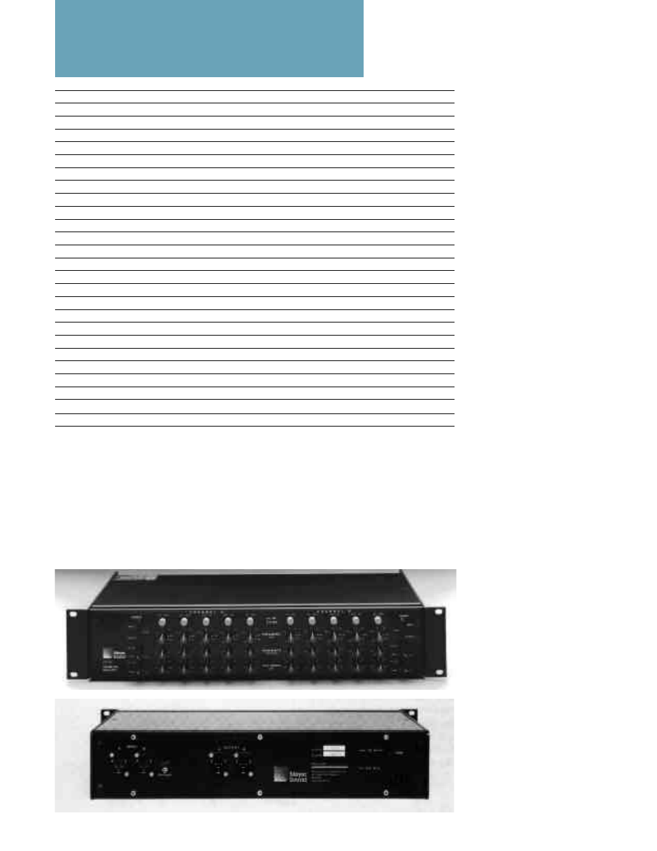 Back1pg. next pg. home print quit, Cp-10 specifications | Meyer Sound CP-10 User Manual | Page 2 / 2