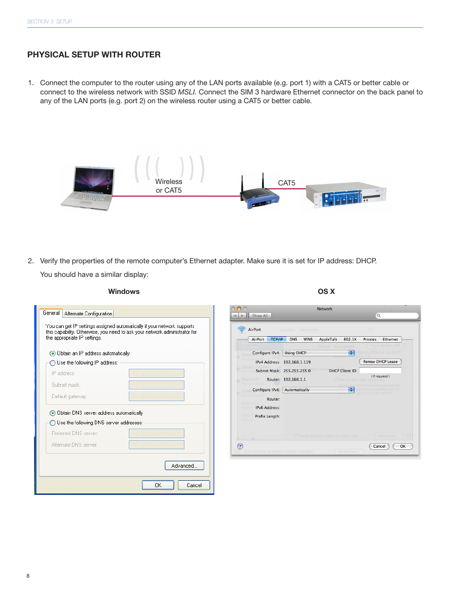 Physical setup with router | Meyer Sound SIM 3 User Manual | Page 11 / 18