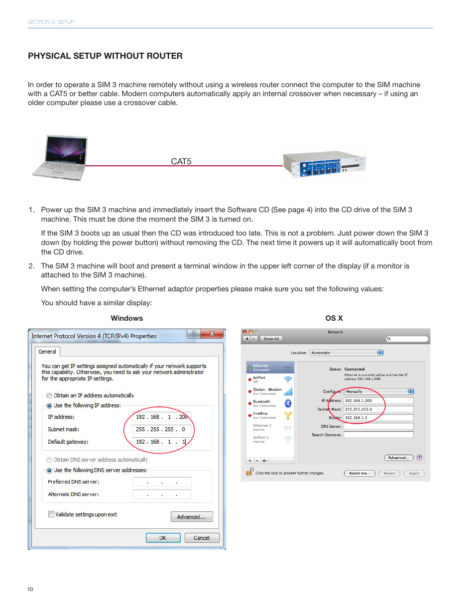 Physical setup without router | Meyer Sound SIM 3 User Manual | Page 13 / 18