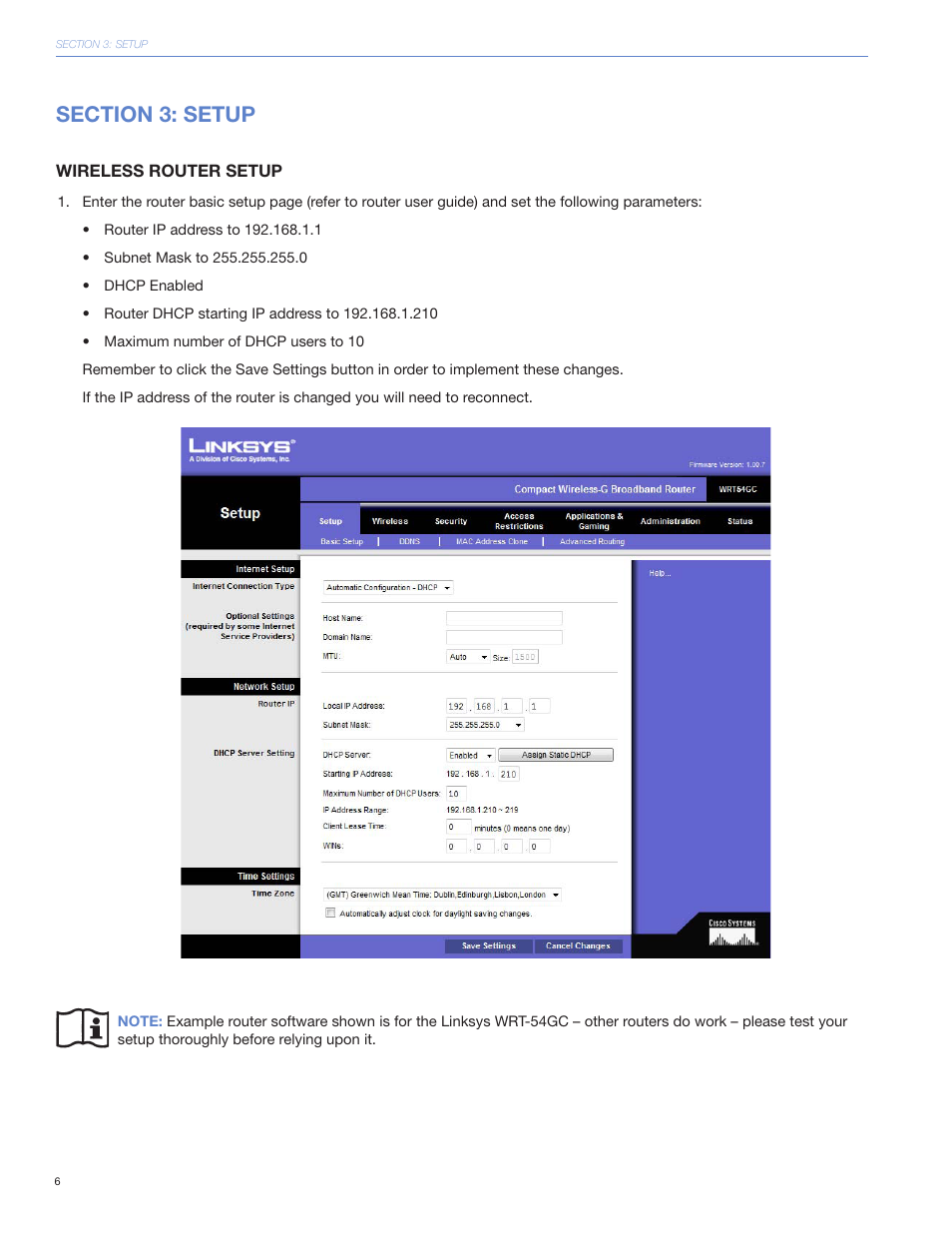 Section 3: setup, Wireless router setup | Meyer Sound SIM 3 User Manual | Page 9 / 18