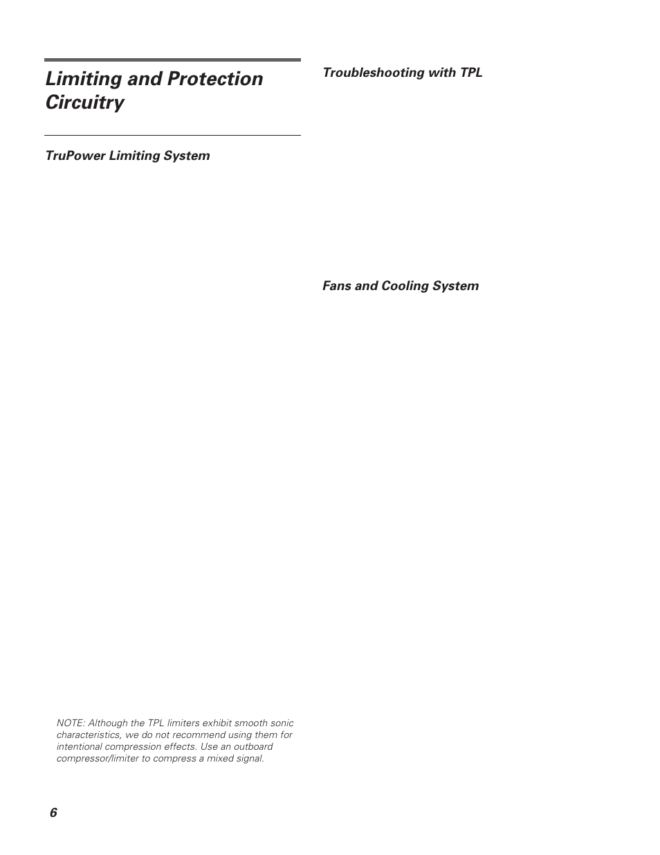 Limiting and protection circuitry | Meyer Sound PSM-2 User Manual | Page 6 / 10