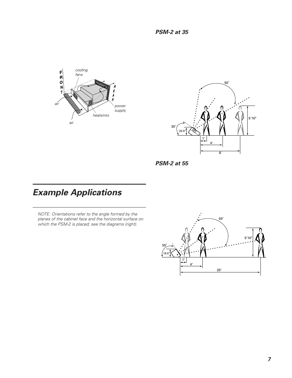 Example applications, Psm-2 at 35, Psm-2 at 55 | Meyer Sound PSM-2 User Manual | Page 7 / 10