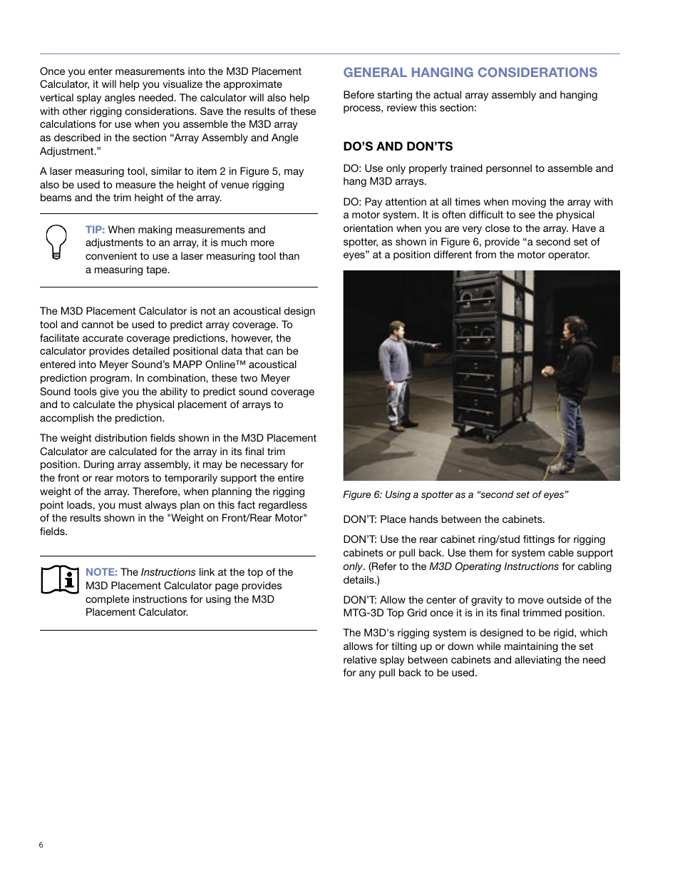General hanging considerations | Meyer Sound M3D-SUB User Manual | Page 14 / 48