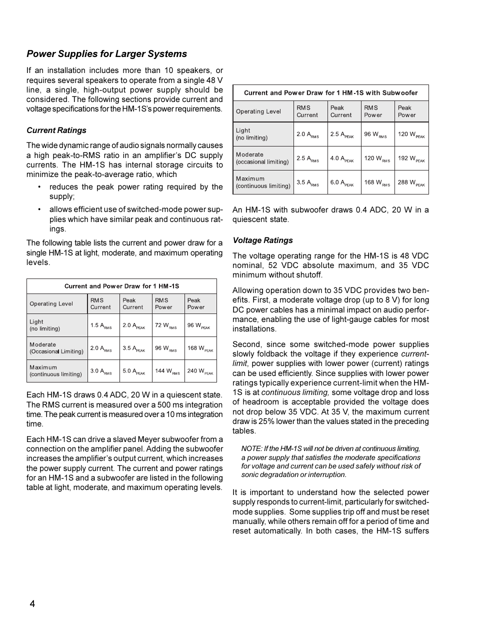 Meyer Sound Self-Powered Studio Monitor HM-1S User Manual | Page 4 / 18