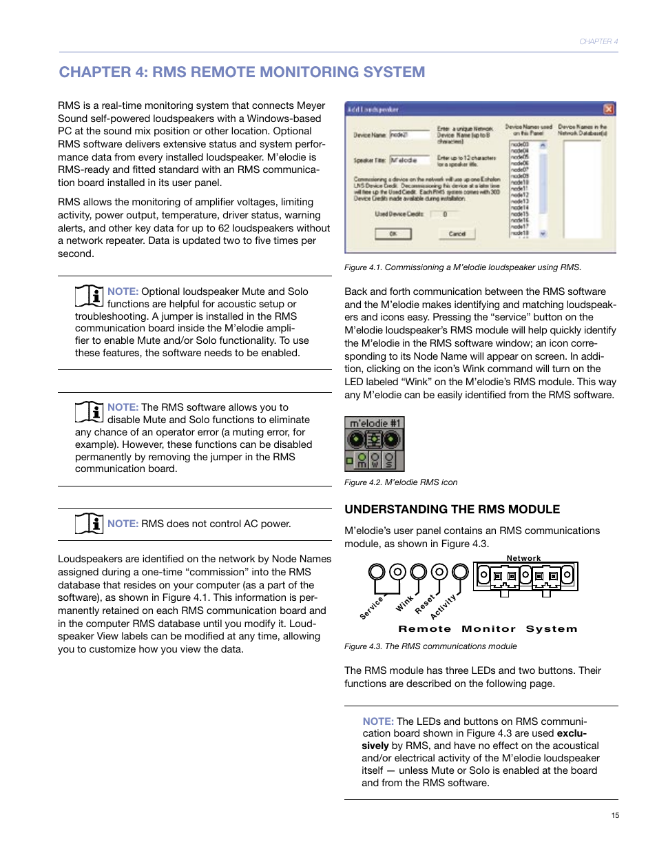 Chapter 4: rms remote monitoring system | Meyer Sound UltraCompact High-Power Curvilinear Array Loudspeaker M'elodie User Manual | Page 21 / 44