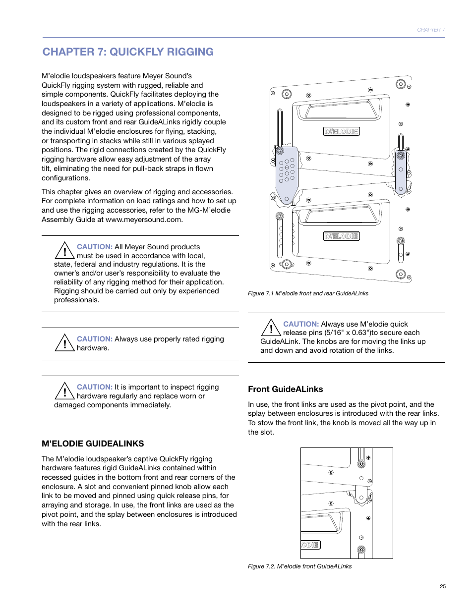 Chapter 7: quickfly rigging | Meyer Sound UltraCompact High-Power Curvilinear Array Loudspeaker M'elodie User Manual | Page 31 / 44