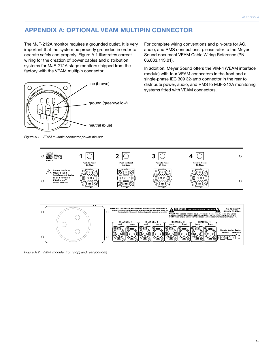 Appendix a: optional veam multipin connector | Meyer Sound MJF-212ATM User Manual | Page 21 / 28