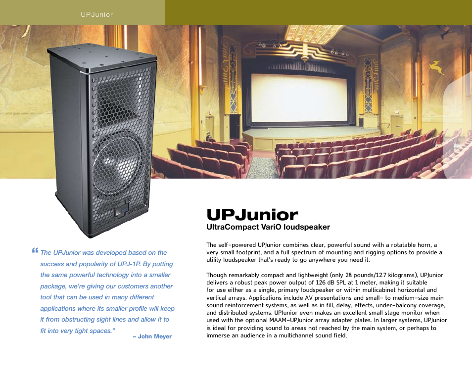 Upjunior | Meyer Sound UPJunior User Manual | Page 2 / 12