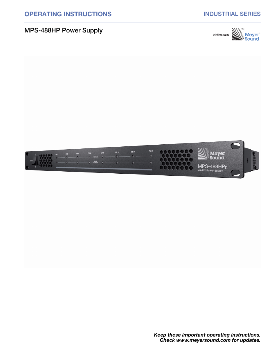 Meyer Sound MPS-488HP User Manual | 32 pages