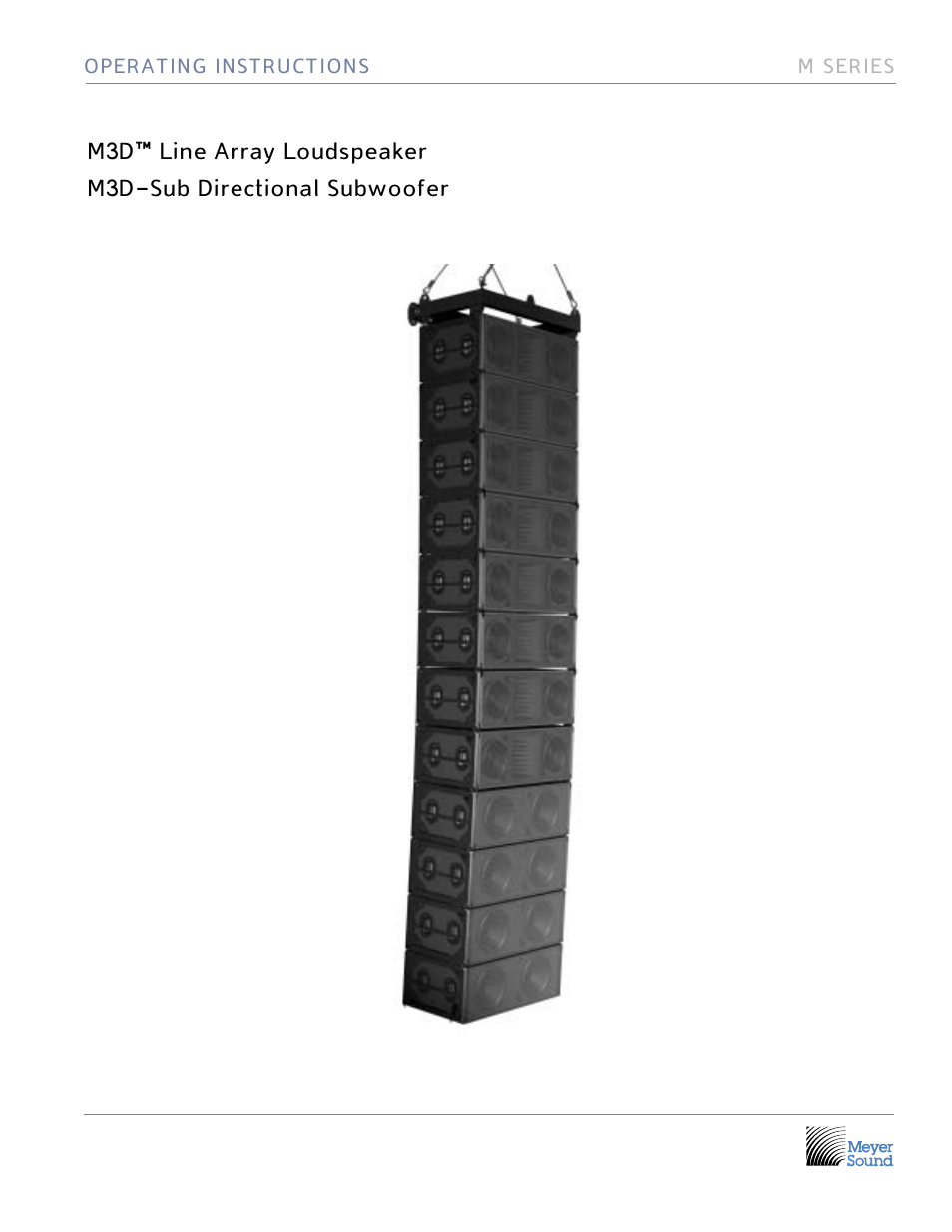 Meyer Sound M3D User Manual | 32 pages