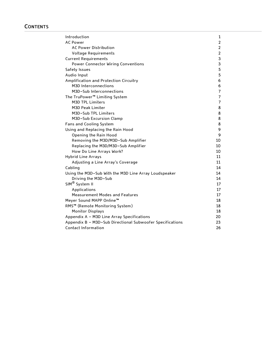 Meyer Sound M3D User Manual | Page 5 / 32