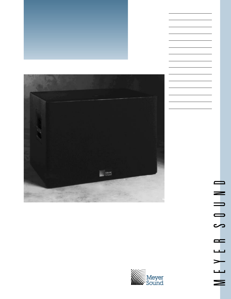 Meyer Sound UltraSeries Subwoofer USW-1 User Manual | 4 pages