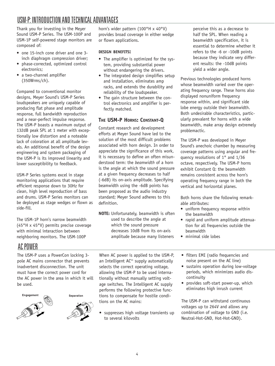 Usm-p h | Meyer Sound Self-Powered Loudspeaker Systems USM-P Series User Manual | Page 4 / 12