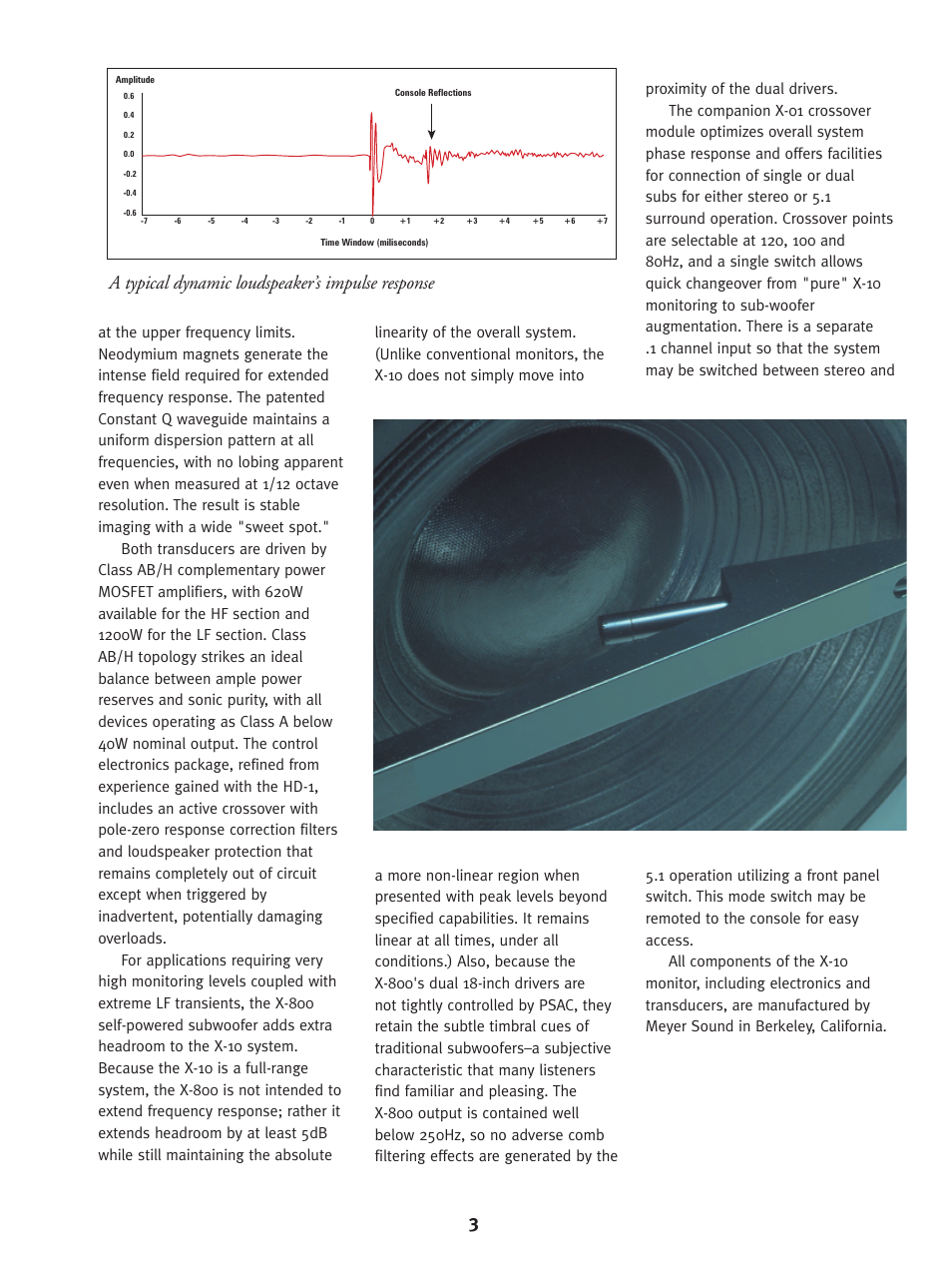 A typical dynamic loudspeaker’s impulse response | Meyer Sound X-10 User Manual | Page 3 / 4