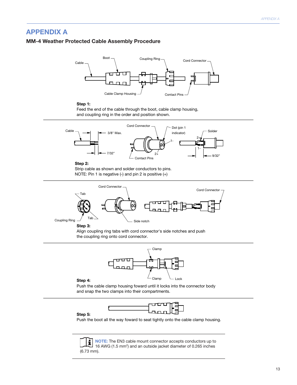 Appendix a, Mm-4 weather protected cable assembly procedure | Meyer Sound MM-4CEU User Manual | Page 19 / 24