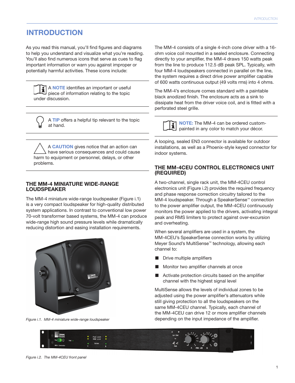 Introduction | Meyer Sound MM-4CEU User Manual | Page 7 / 24