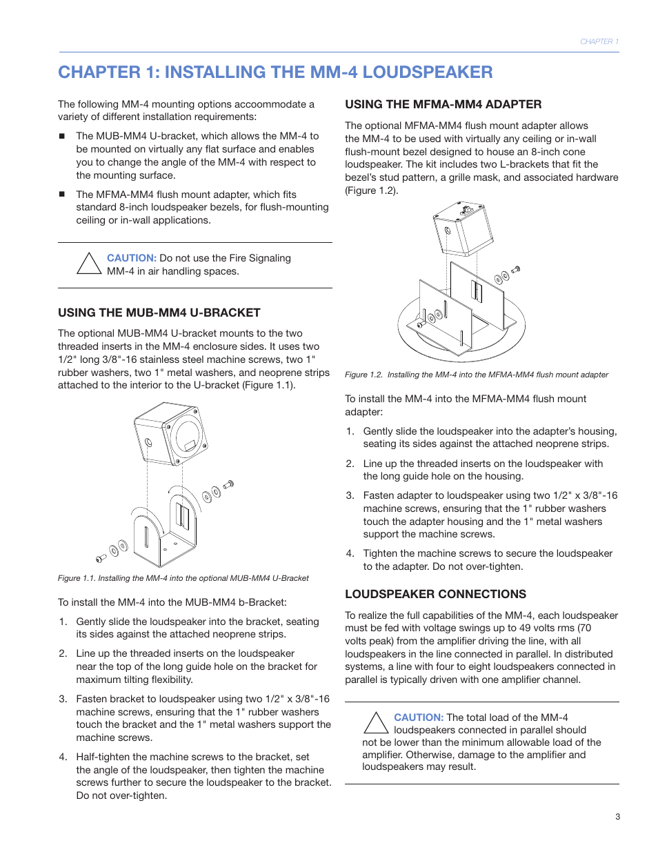 Chapter 1: installing the mm-4 loudspeaker | Meyer Sound MM-4CEU User Manual | Page 9 / 24