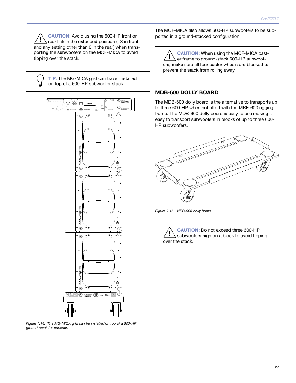 Mdb-600 dolly board | Meyer Sound 600-HP User Manual | Page 33 / 40