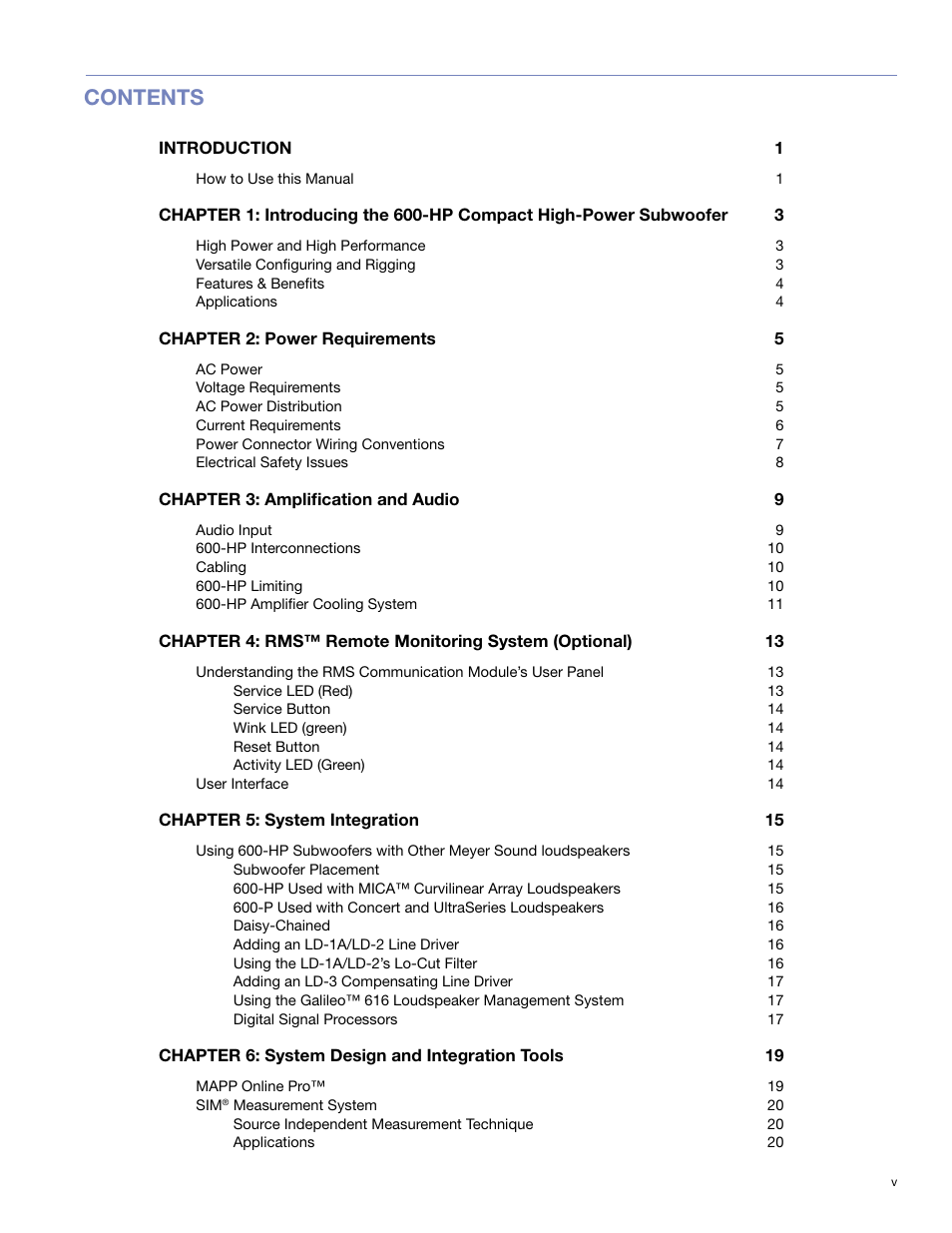 Meyer Sound 600-HP User Manual | Page 5 / 40
