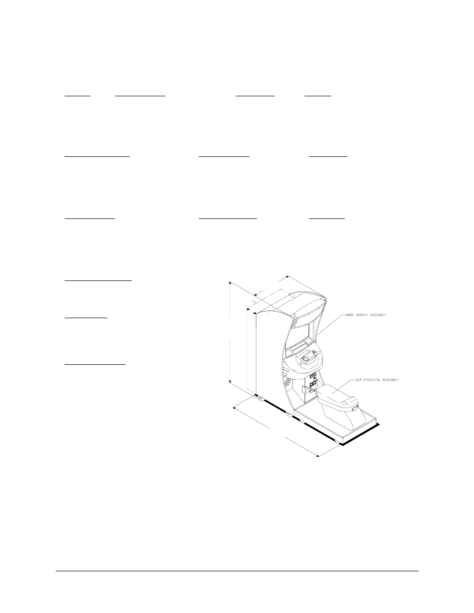 Product specifications, Product configuration | Midway Video Game Machine (VGM) None User Manual | Page 4 / 10