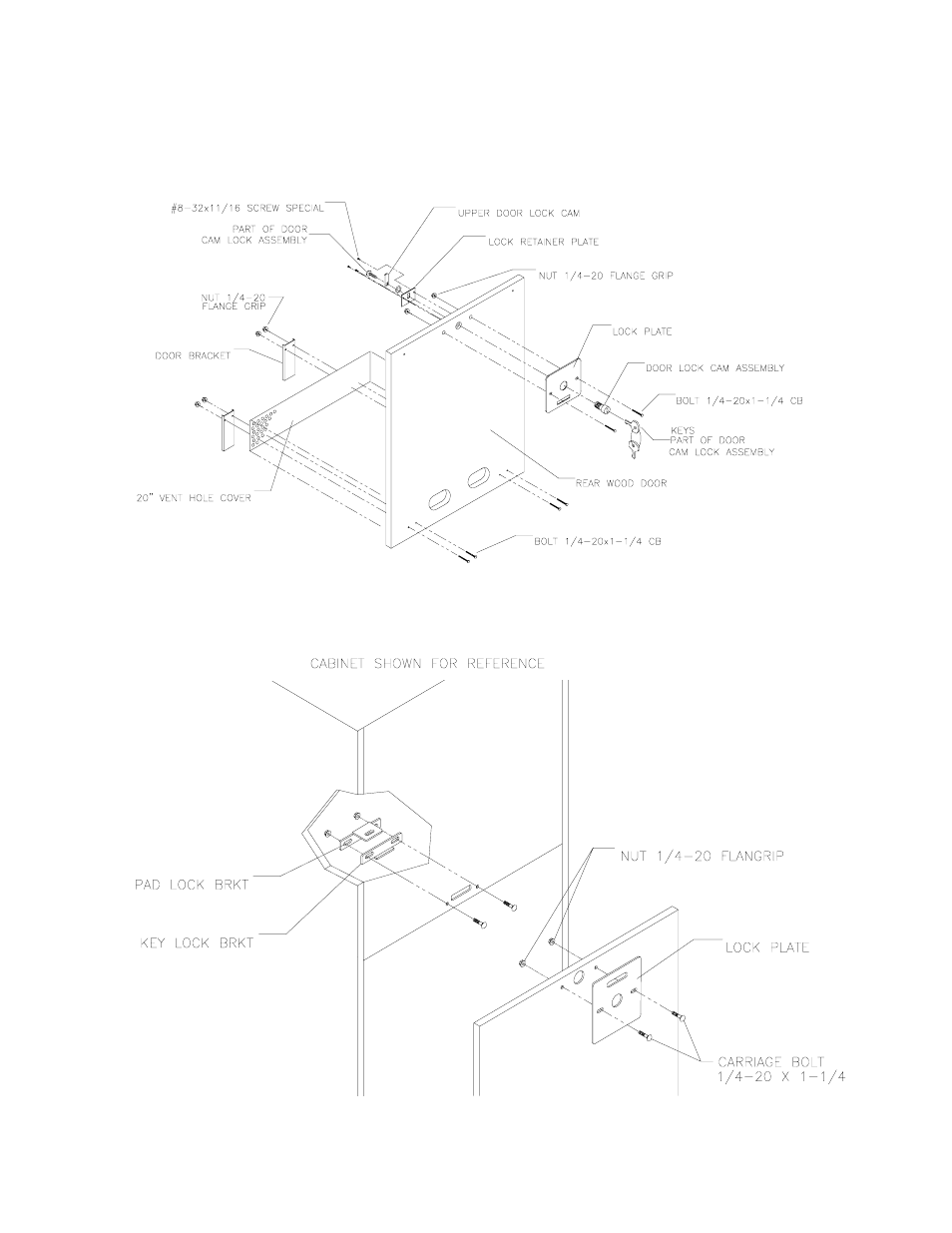 Rear door lock detail | Midway 4-Player 25" Dedicated Video Game User Manual | Page 119 / 140