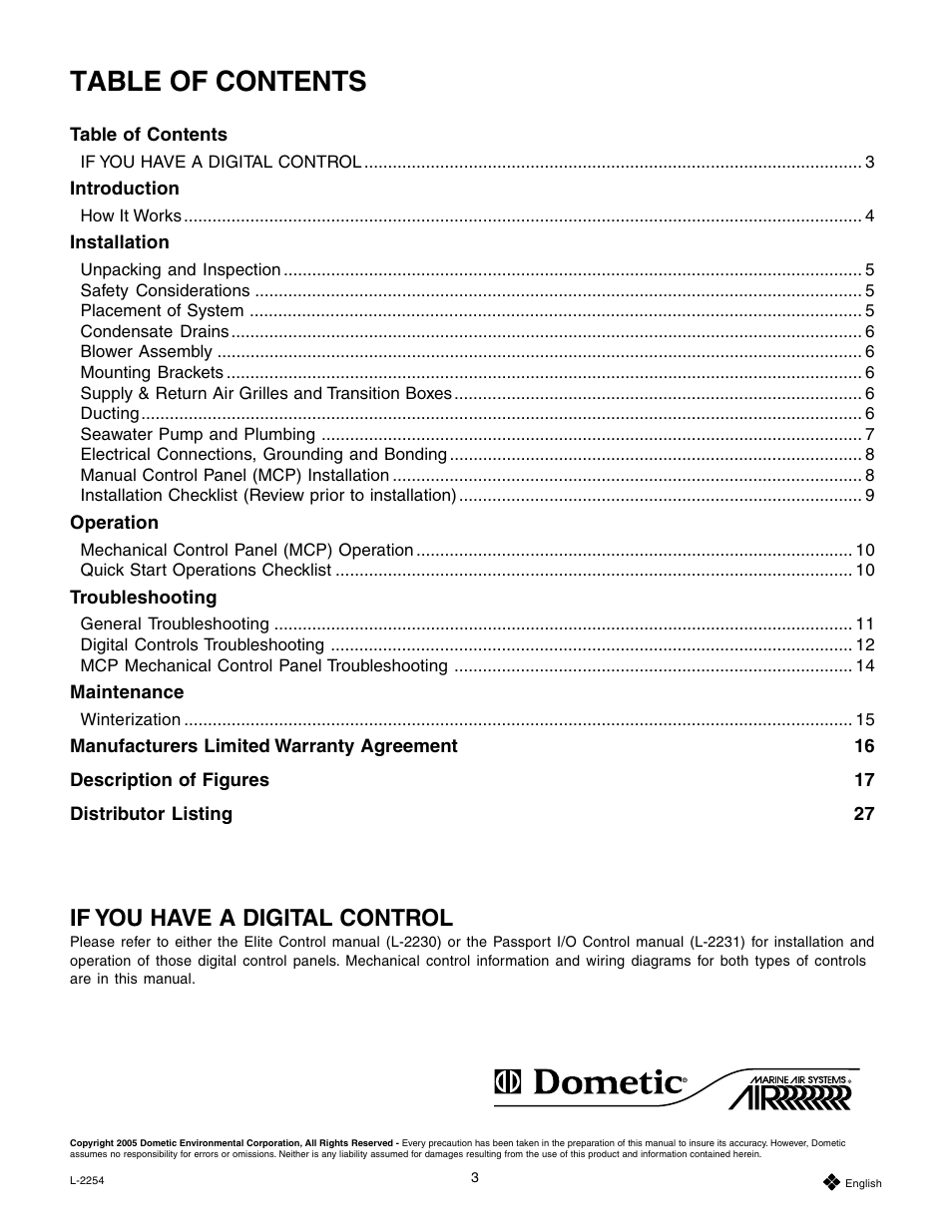 Mars Air Systems L-2254 User Manual | Page 3 / 32