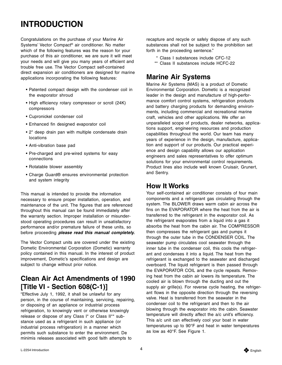 Introduction, Marine air systems, How it works | Mars Air Systems L-2254 User Manual | Page 4 / 32