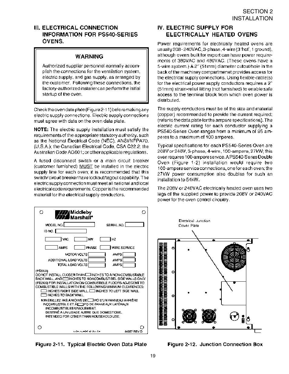 Caution | Middleby Marshall PS540E User Manual | Page 23 / 72
