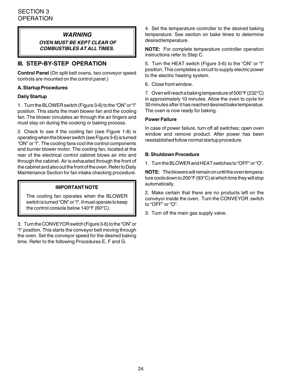 Warning | Middleby Marshall PS540E User Manual | Page 28 / 72