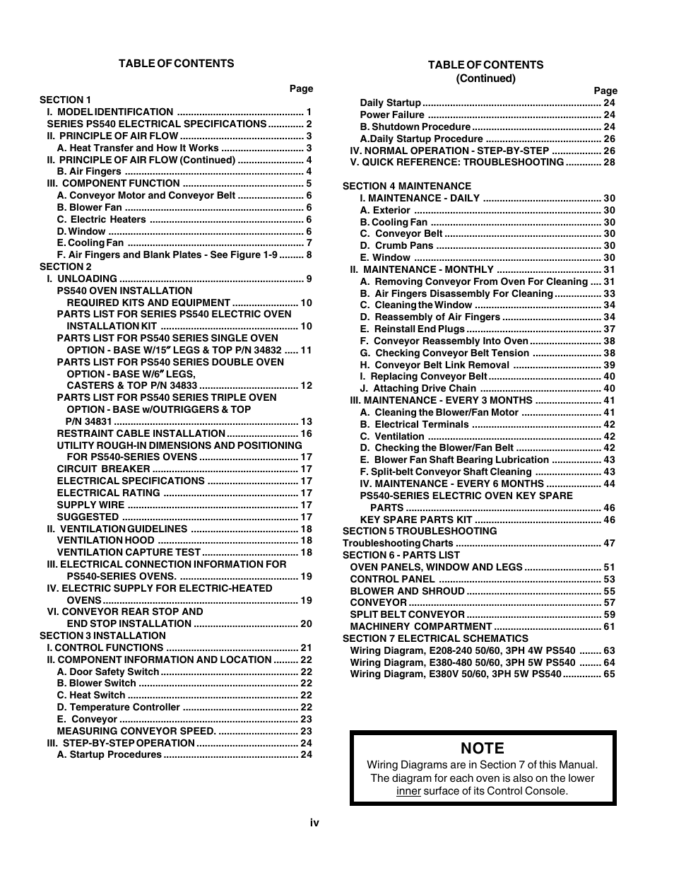 Middleby Marshall PS540E User Manual | Page 4 / 72