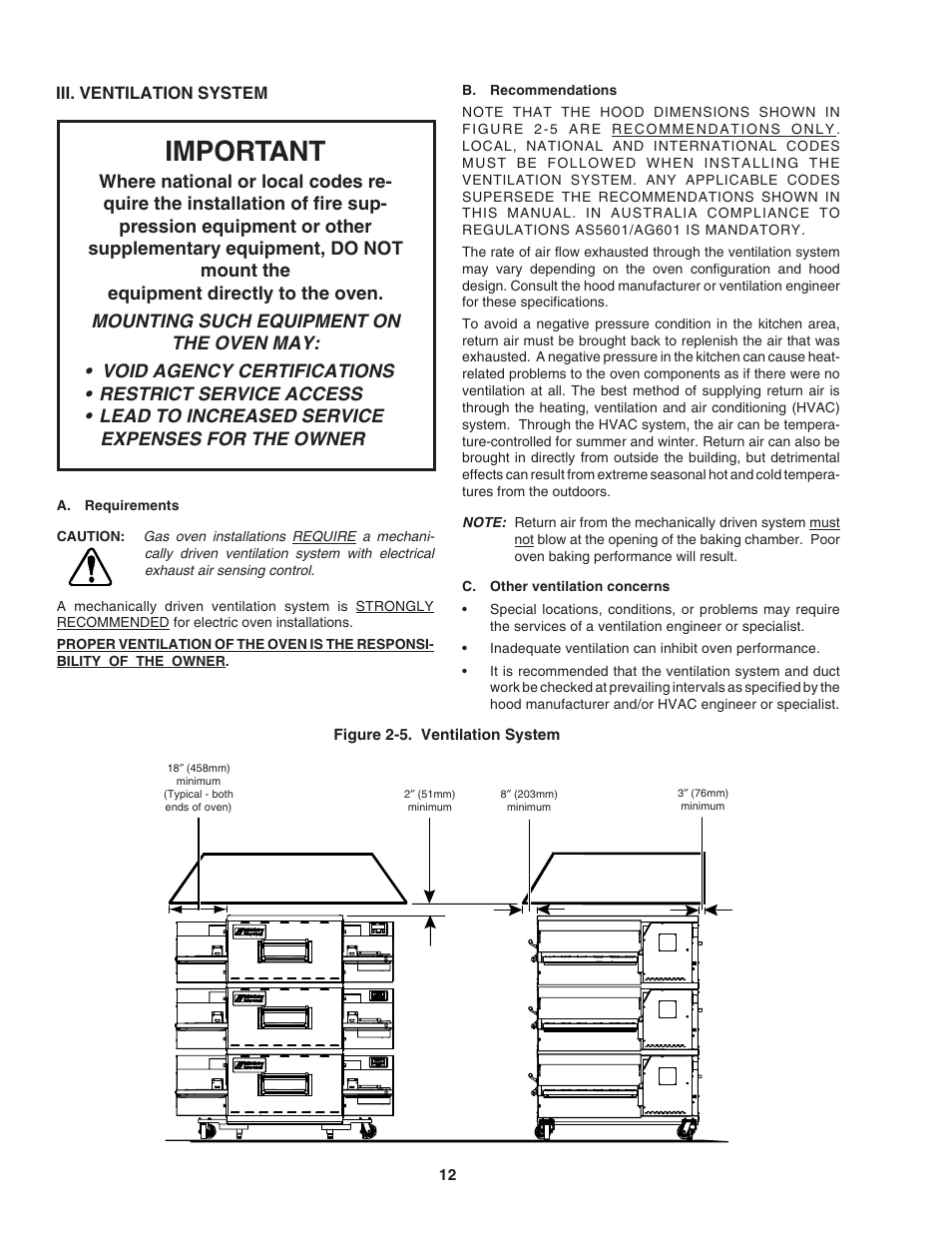 Important | Middleby Marshall Gas Ovens PS840 Series User Manual | Page 16 / 36