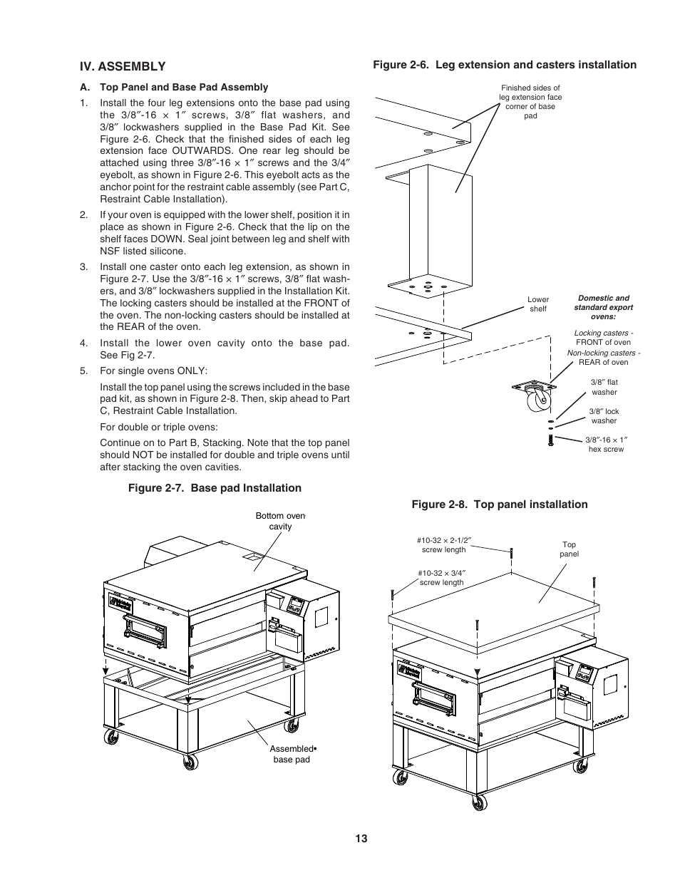 Iv. assembly | Middleby Marshall Gas Ovens PS840 Series User Manual | Page 17 / 36