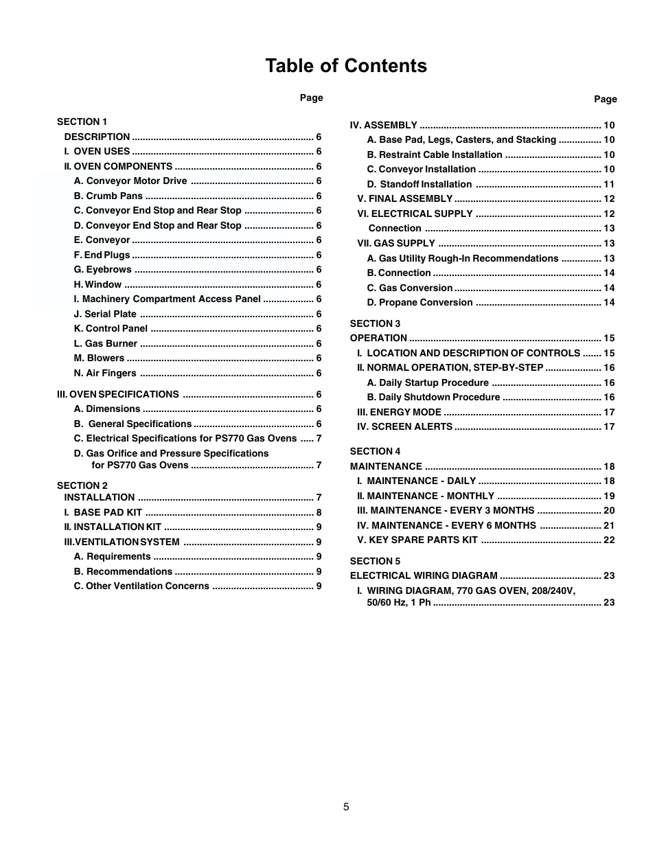 Middleby Marshall PS770G GAS User Manual | Page 5 / 24