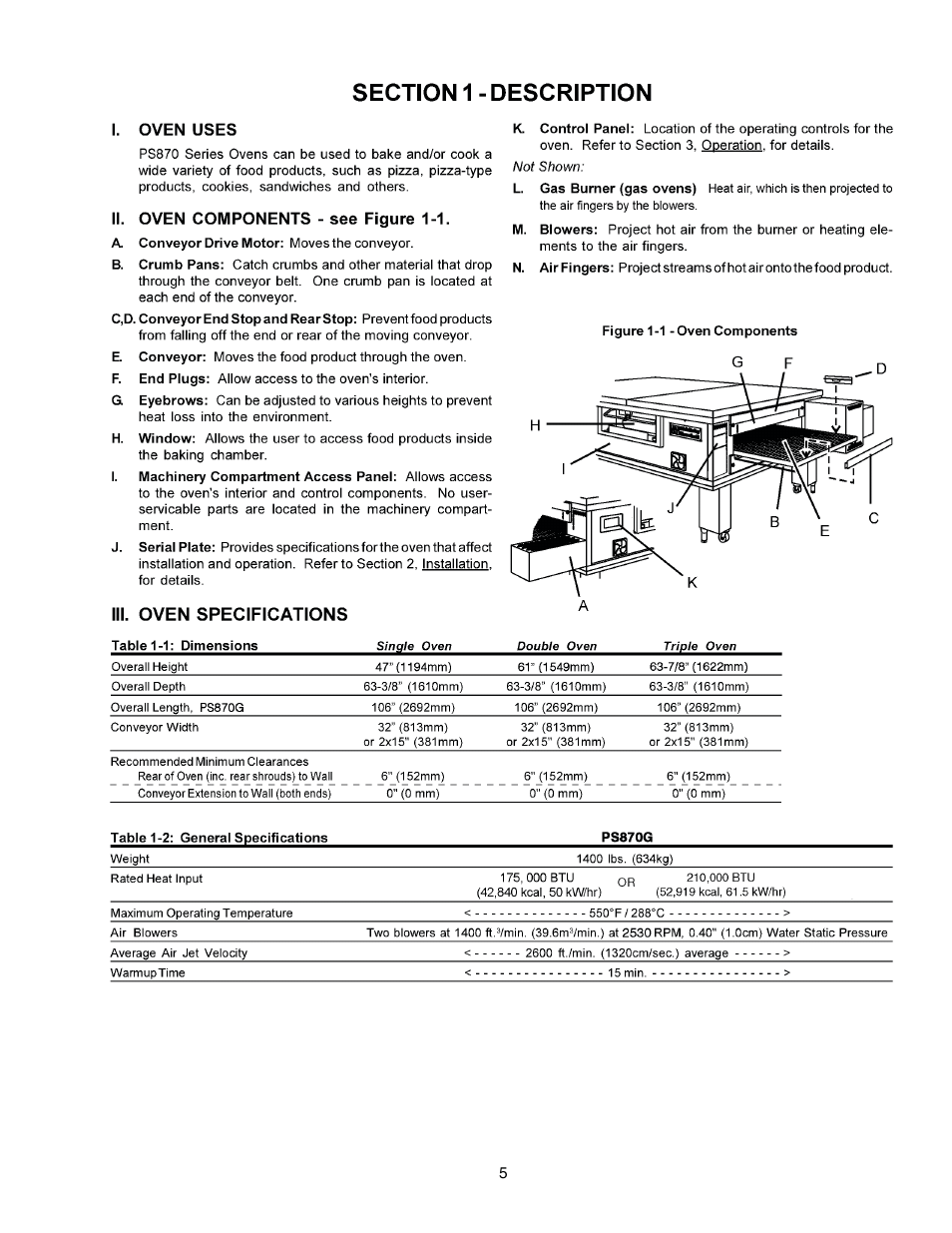 Middleby Marshall PS870 Series Gas Ovens PS870G Gas User Manual | Page 5 / 24