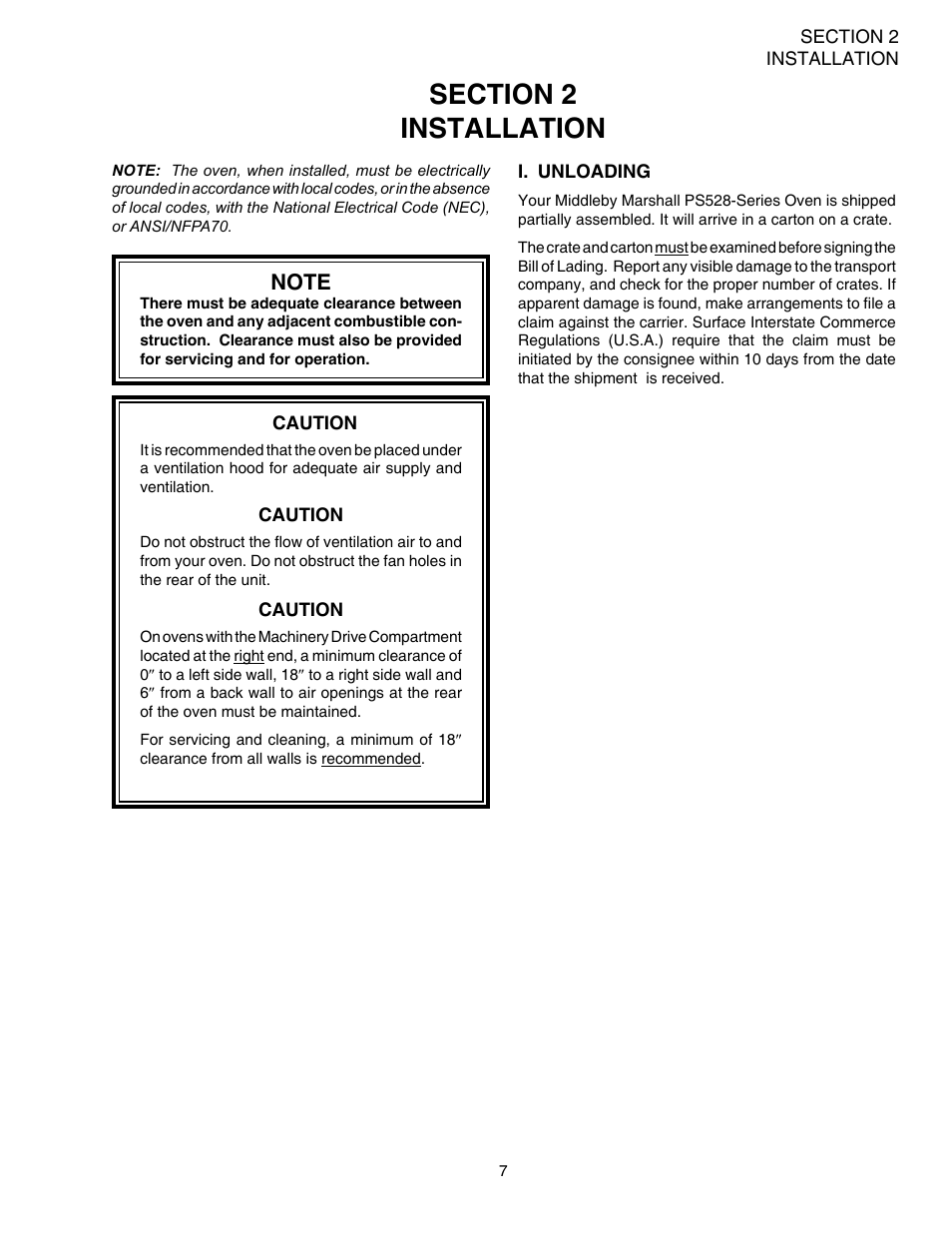 Middleby Marshall PS528-Series OVENS PS528 (Double) User Manual | Page 11 / 60