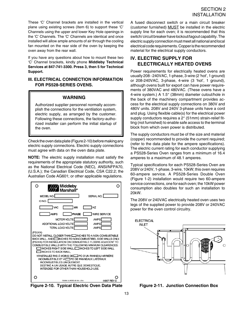 Middleby Marshall PS528-Series OVENS PS528 (Double) User Manual | Page 17 / 60