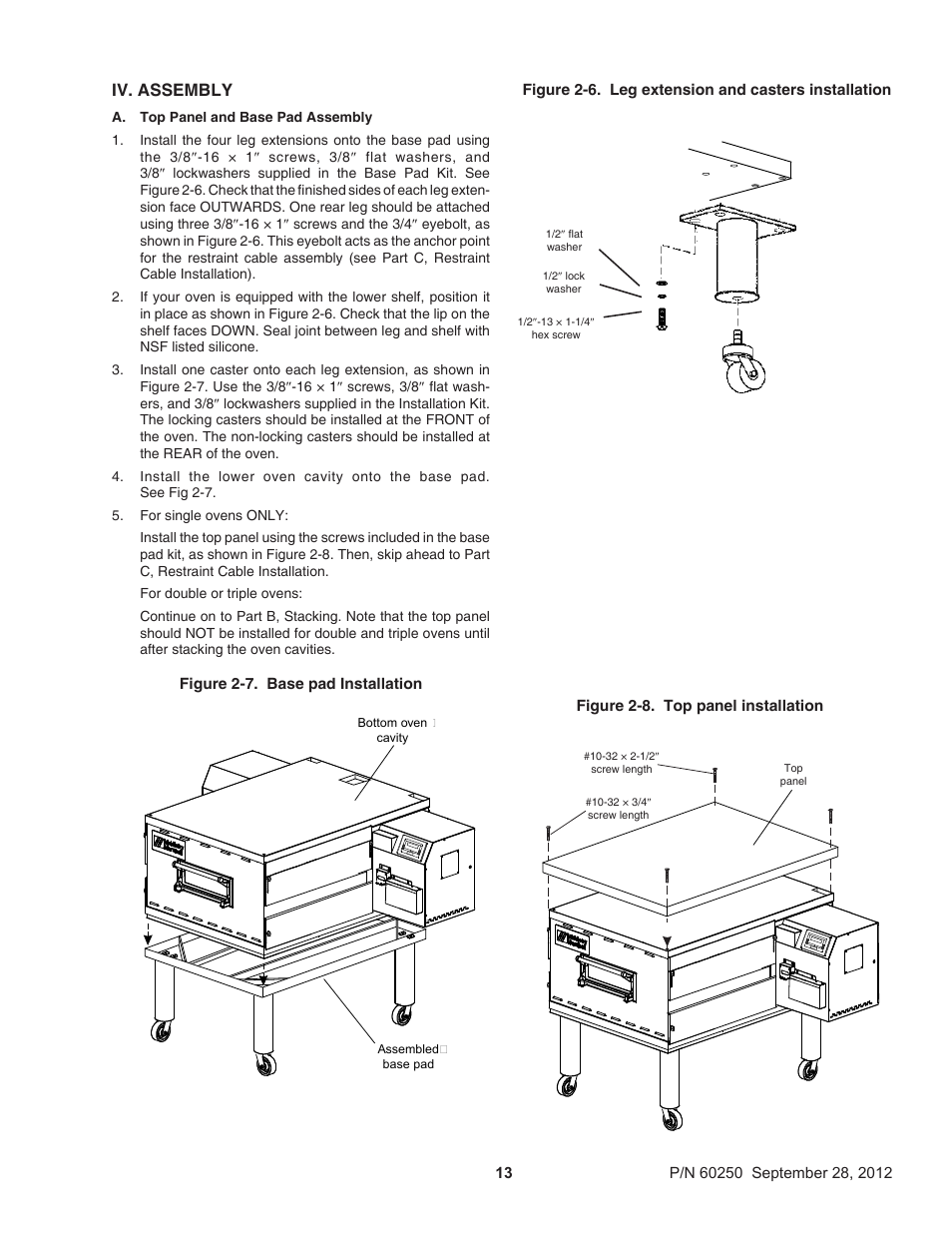 Iv. assembly | Middleby Marshall PS740 Series Gas Ovens P/N 60250 User Manual | Page 17 / 36