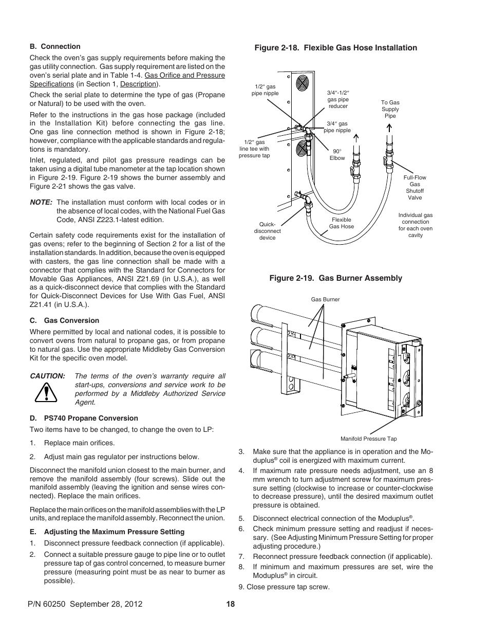 Middleby Marshall PS740 Series Gas Ovens P/N 60250 User Manual | Page 22 / 36
