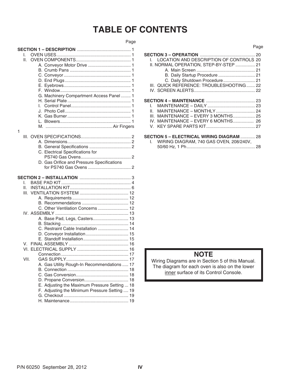 Middleby Marshall PS740 Series Gas Ovens P/N 60250 User Manual | Page 4 / 36