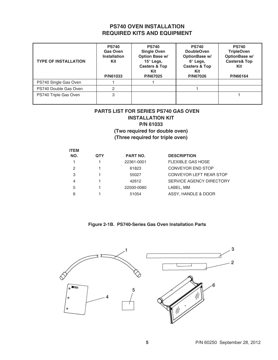 Middleby Marshall PS740 Series Gas Ovens P/N 60250 User Manual | Page 9 / 36