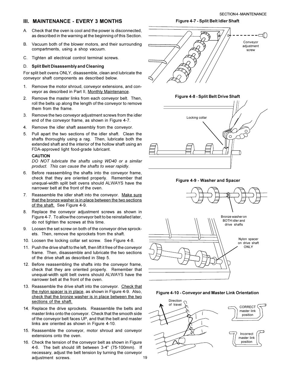 English, Iii. maintenance - every 3 months | Middleby Marshall PS570S User Manual | Page 19 / 22